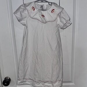 Sweet Dreams Girls Short Sleeve Christmas Santa Dress White 6